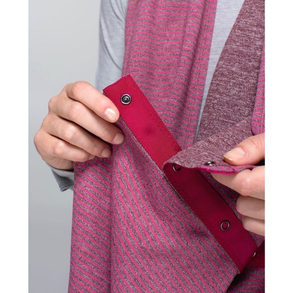 Lululemon Vinyasa Rulu Scarf Hyper Stripe Heathered Bordeaux Drama - Picture 8 of 13